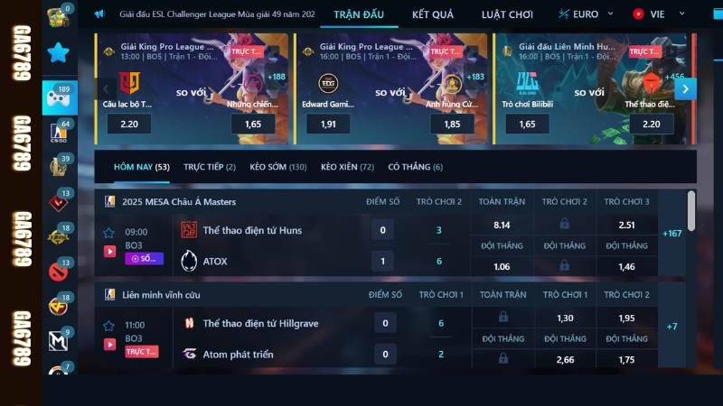 Cập nhật từng loại cược esports Ga6789 phổ biến Cập nhật từng loại cược esports Ga6789 phổ biến