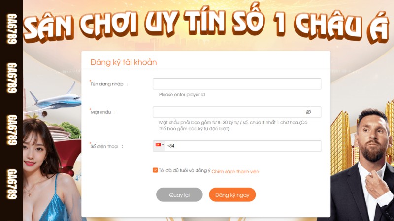 Nhập đầy đủ thông tin cá nhân theo yêu cầu của Ga6789 Nhập đầy đủ thông tin cá nhân theo yêu cầu của Ga6789