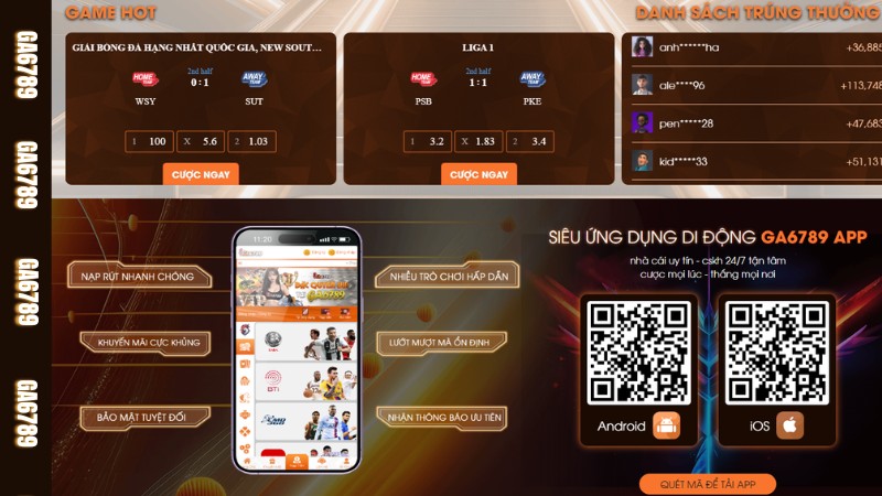 Tải app Ga6789 cho iOS và Android được nhiều cược thủ ưa chuộng Tải app Ga6789 cho iOS và Android được nhiều cược thủ ưa chuộng